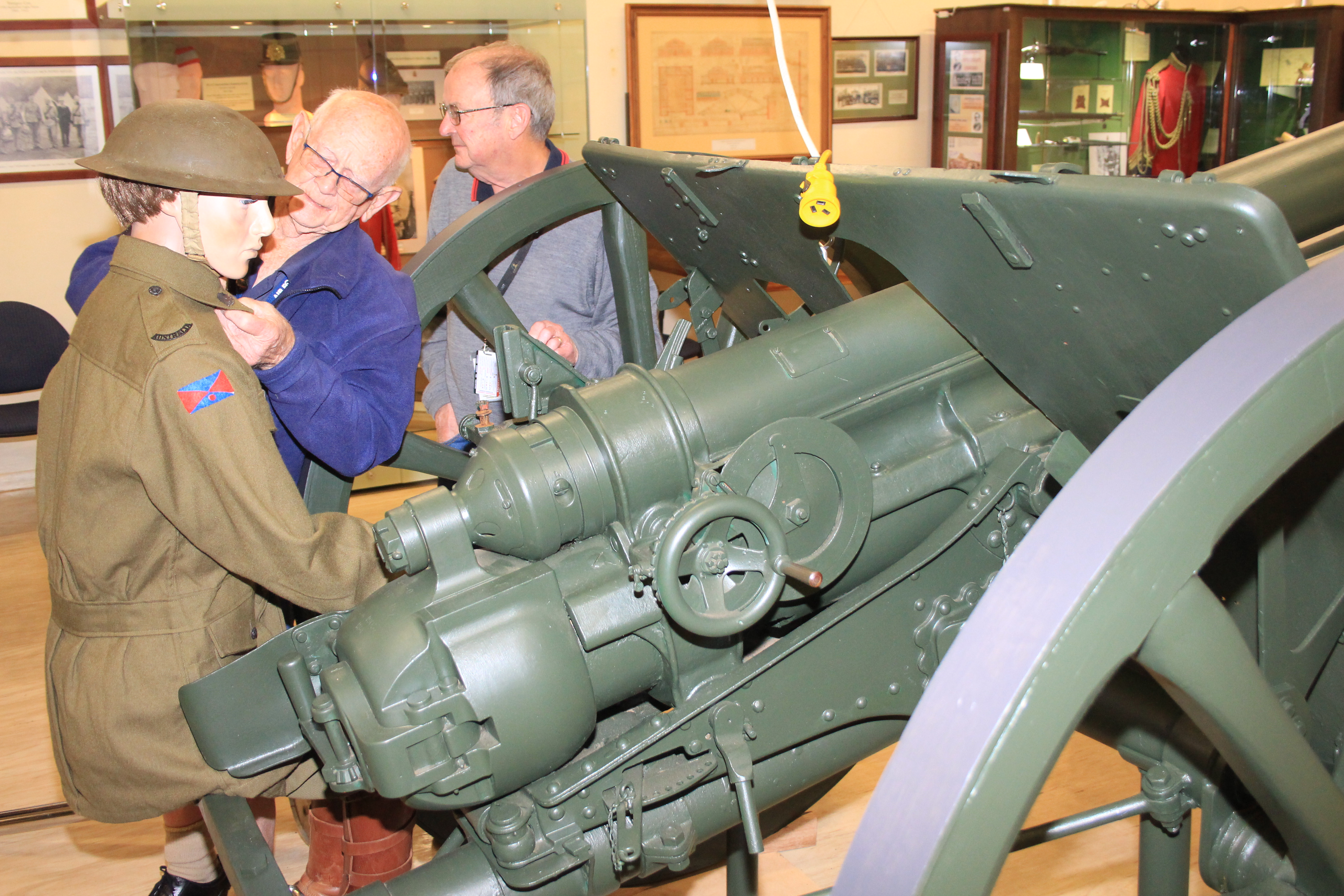 Volunteers setting up display
