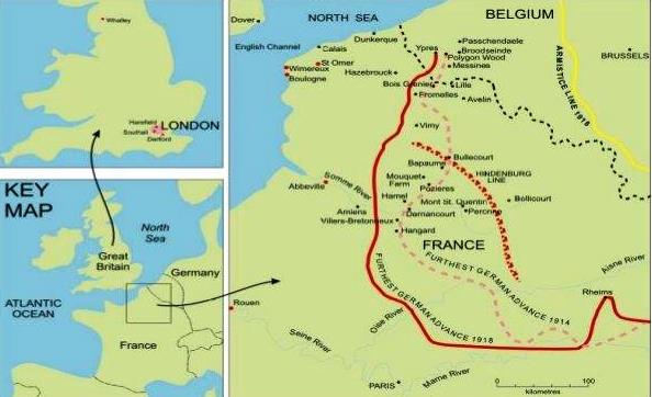 Map of Western Front